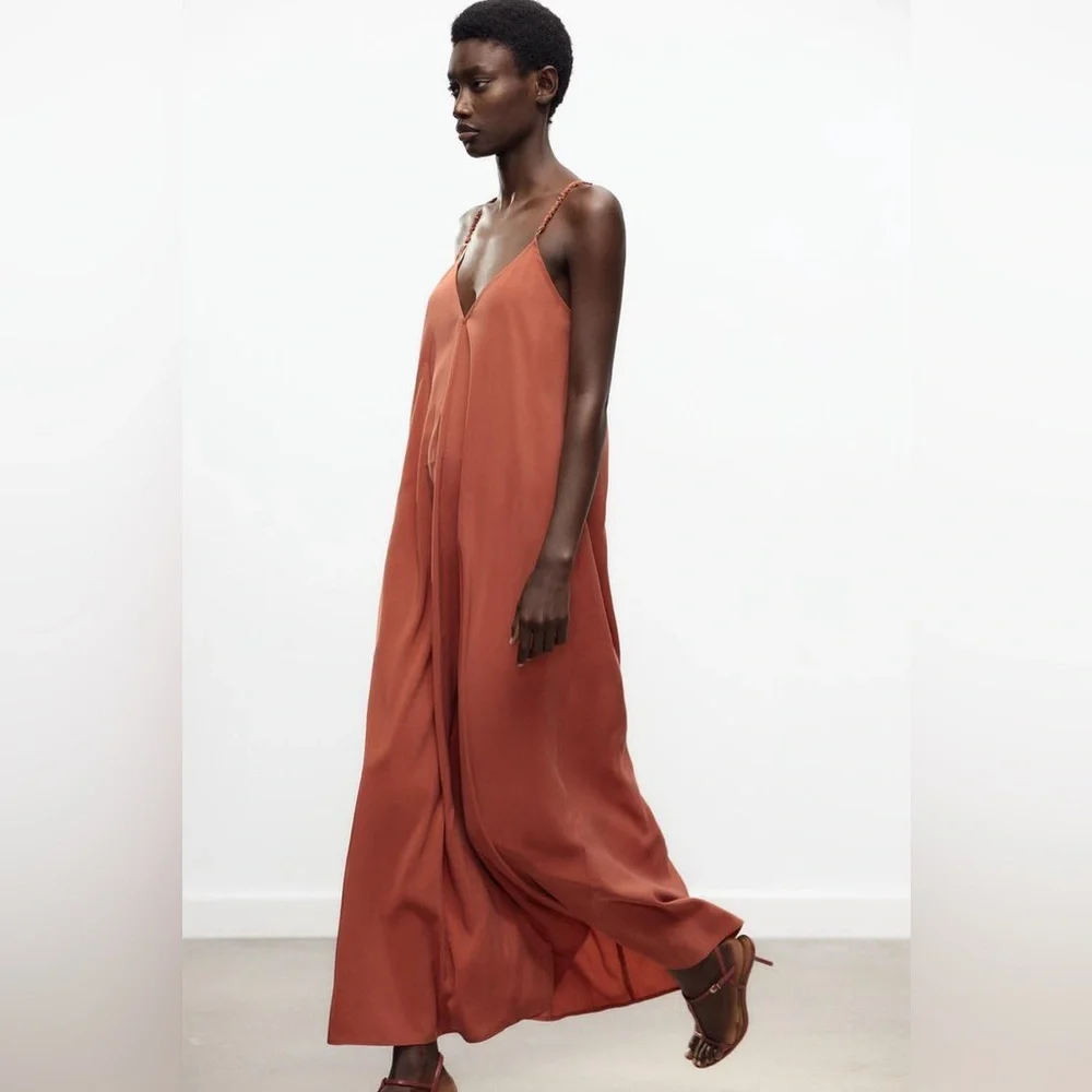 Slip Maxi Dress in Terracotta — Women - Picture 5 of 13